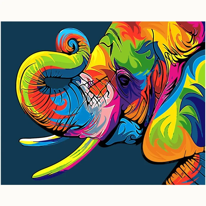 Cartoon Elephant Animal painting By Numbers module Picture by number pictures hand Unique Gift Home Decor kids living room | Дом и сад
