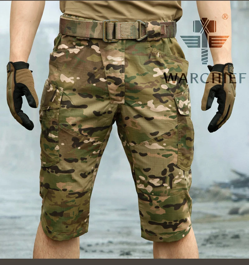Камуфляжные мужские уличные Капри CP тактические укороченные быстросохнущие