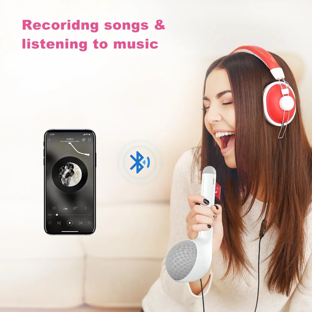 Портативный беспроводной микрофон для караоке с Bluetooth динамиком KTV вечерние музыкальные игрушки для детей лучший подарок для детей