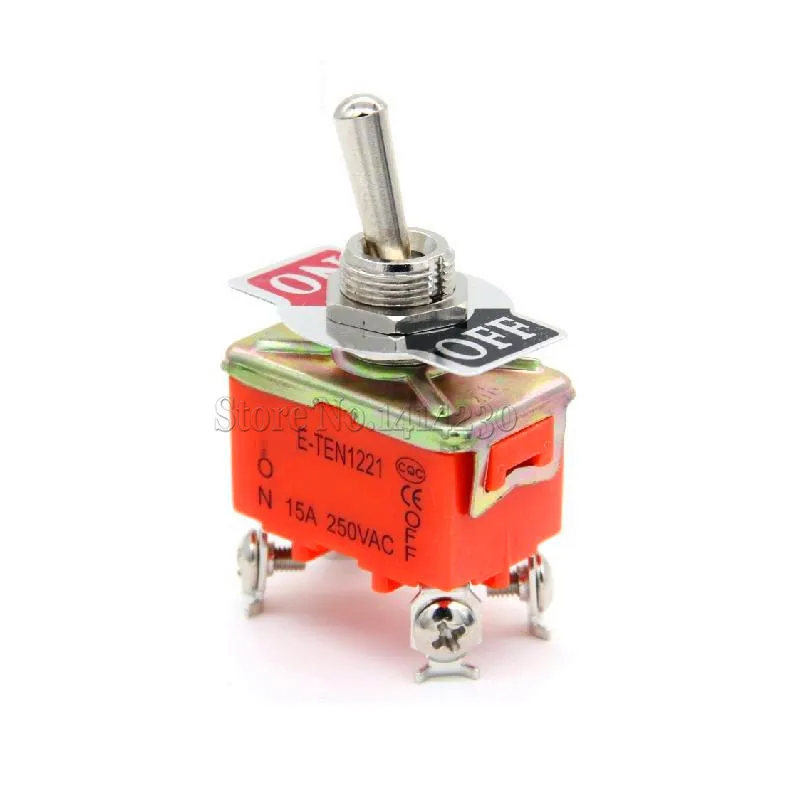 

E-TEN1221 4 Pin SPST 4 Terminal ON-OFF 15A 250V Toggle Switch TEN1221