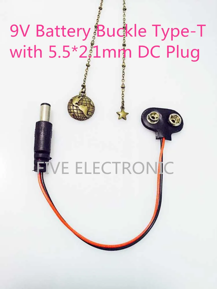 Соединитель типа T 9 В пряжка для аккумулятора с разъемом постоянного тока 5 5*2 1 мм