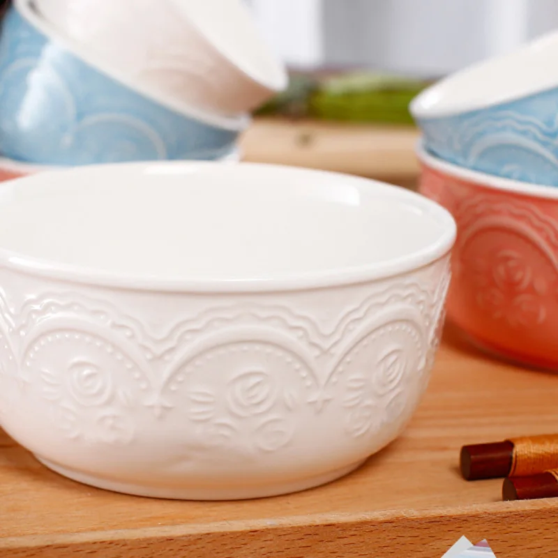 Набор керамических чаш для хранения костяного фарфора (3 шт.) с гравировальным