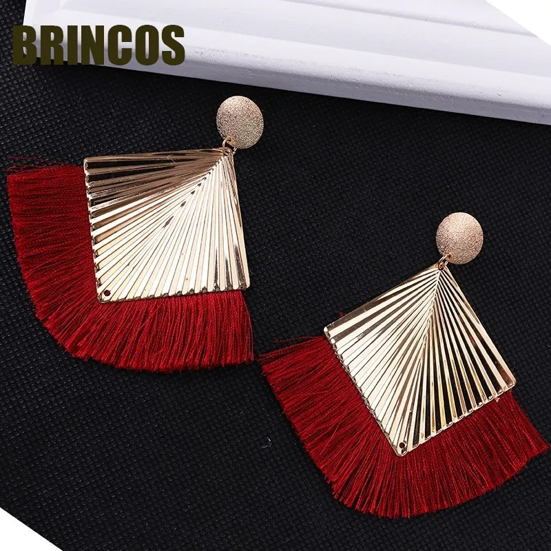 Женские серьги с кисточками в Корейском стиле большие длинные винтажные