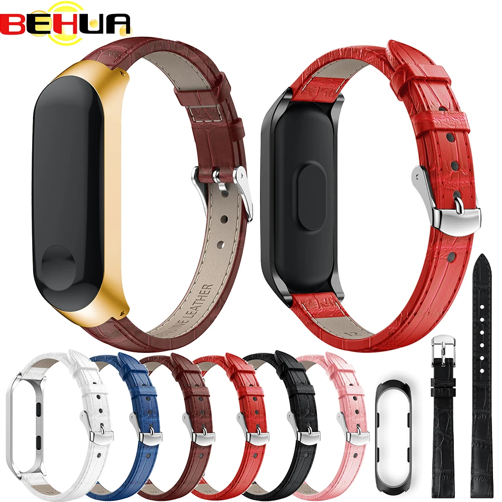 Браслет для Xiaomi Mi Band 3 спортивный ремешок часов с чехлом кожаный наручных xiaomi miband