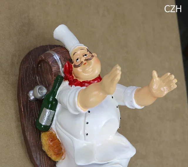 Пьяный шеф повар статуя держатель вина шампанское изысканной Кук бочка вина бутылки стойки Кухня Декор Бар книги по искусству Craft Орнамент