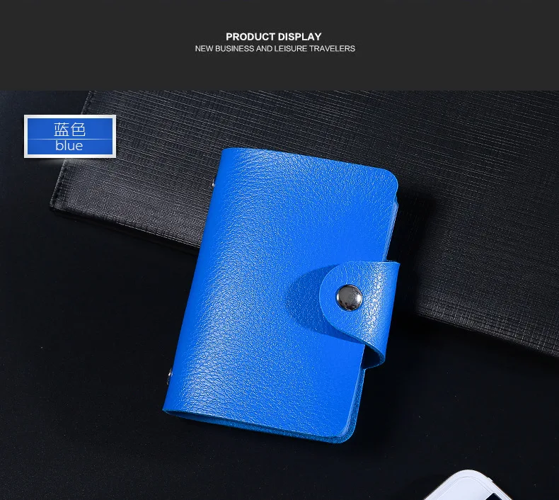 Высокое качество ПУ кожа 24 страницы Слоты ID Бизнес кредитный паспорт держатель