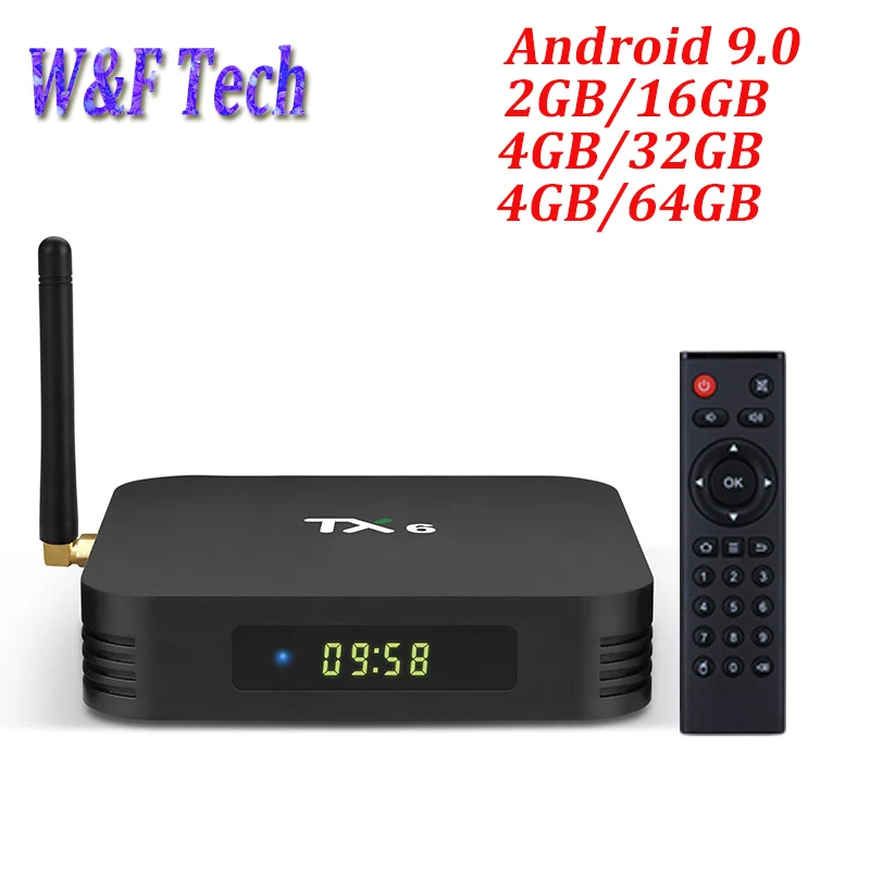 ТВ приставка 5 шт. TX6 Android 9 Allwinner H6 4 Гб DDR3 32 ГБ/64 EMMC 2 ГГц WiFi BT4.1 опциональная