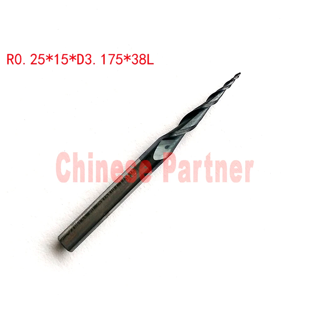 1 шт. R0.25/r0 5/R0.75/R1 1/8 &quot3 175 мм хвостовик HRC55 твердый карбид конические концевые фрезы