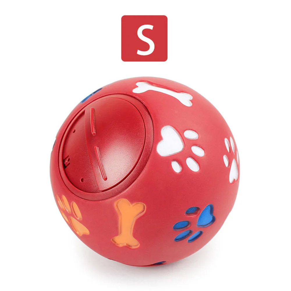 red 7.5cm Игрушка для собак, резиновый жевательный мяч, дозатор для утечки еды, интерактивный игровой мяч для домашних животных, обучающая игрушка для прорезывания зубов, синий, красный, 7,5 см/2,95 дюйма - Цвет: red 7.5cm