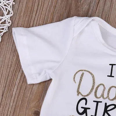 Одежда для новорожденных девочек комбинезон с надписью I'm daddy + теплые леггинсы