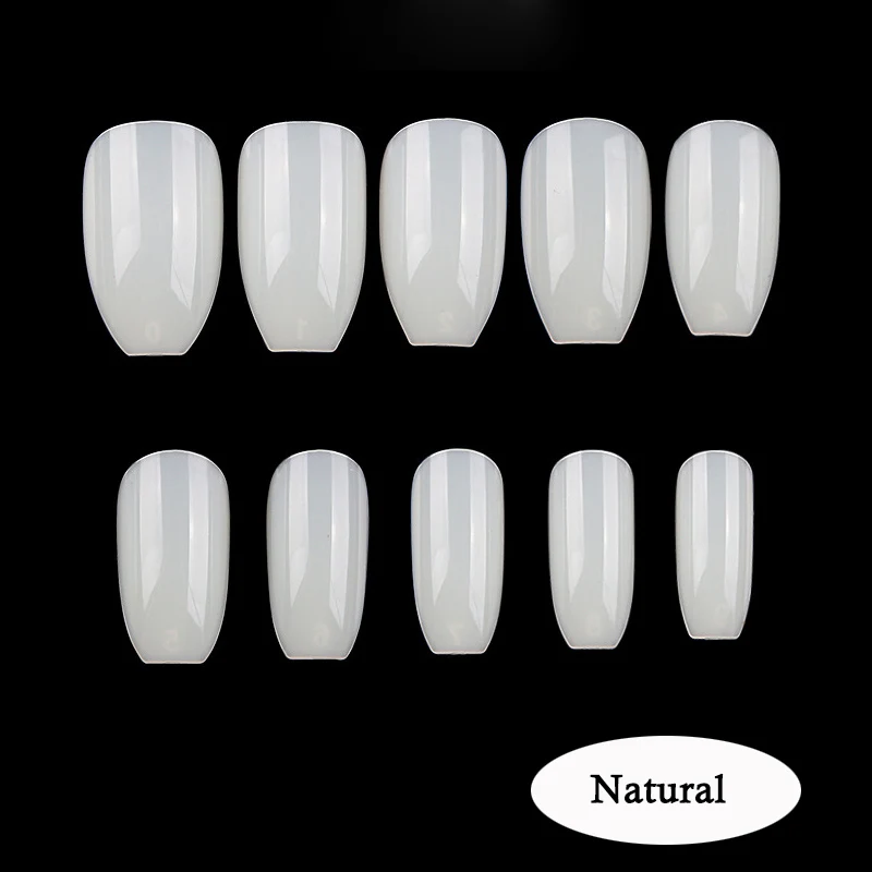 Natural 500 шт./упак. короткие гвозди для гроба чистые натуральные белые ногти балерины полные накладные ногти советы салон DIY акриловые накладные ногти искусство 10 Размер - Цвет: Natural