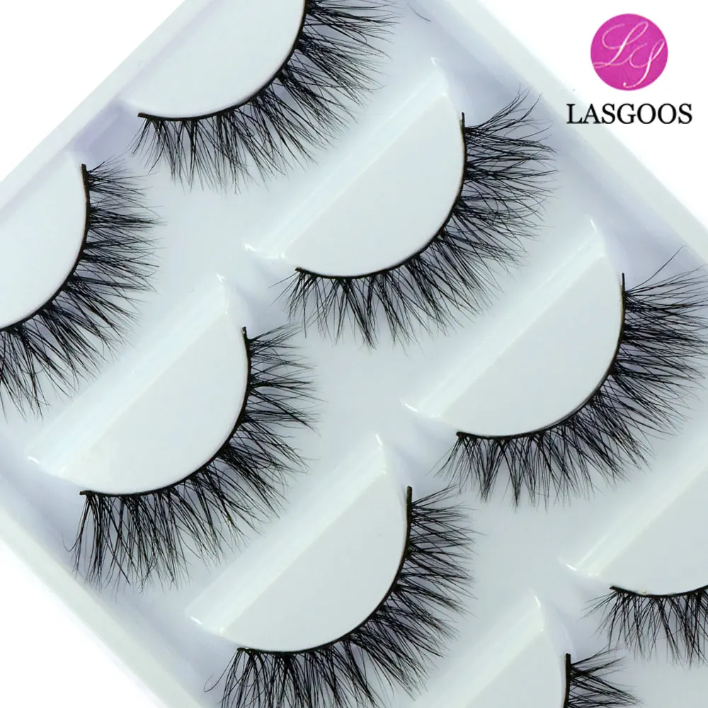 LASGOOS 10 пар/лот накладные ресницы 3D норковые Накладные с крыльями