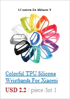 20 шт./лот, ТПУ браслет на запястье для mi Band 4, силиконовый спортивный цветной ремешок, браслет, аксессуары для Xiaomi mi Band 3, умный Браслет