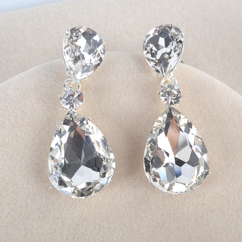 Модные Индийские украшения ожерелье и серьги с кристаллами Свадебные Ювелирные