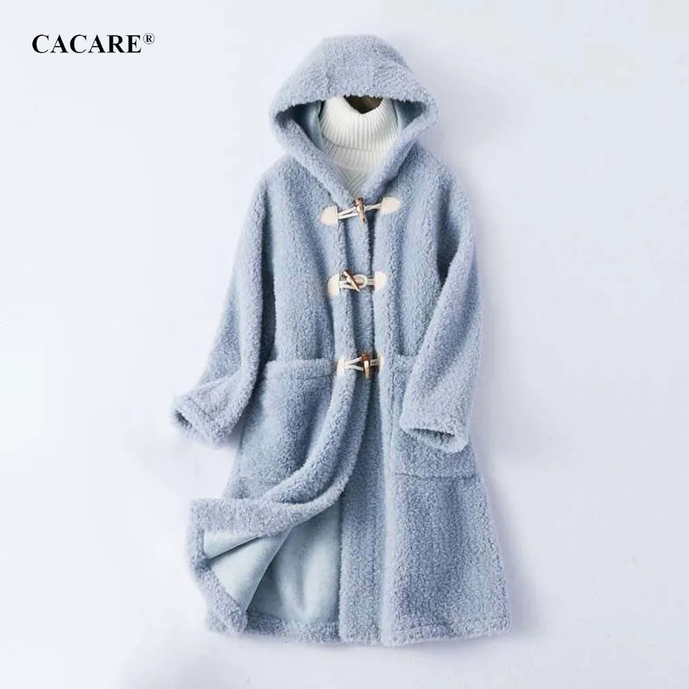 

Real Cashmere Long Wool Coat 2019 NEW Alpaca Cashmere Autumn Winter Coat Hooded Women Fashion Woolen Coat 4 Choices F0188