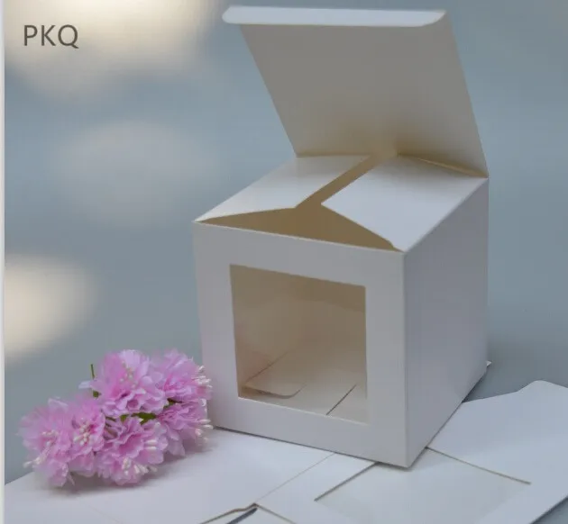 13 размеров белая картонная оконная коробка с прозрачным ПВХ окном для