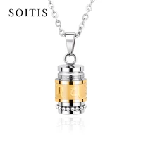 soitis gold silver color om mani pademe hum buddhism spinner pendant necklace for men women stainless steel jewelry gift