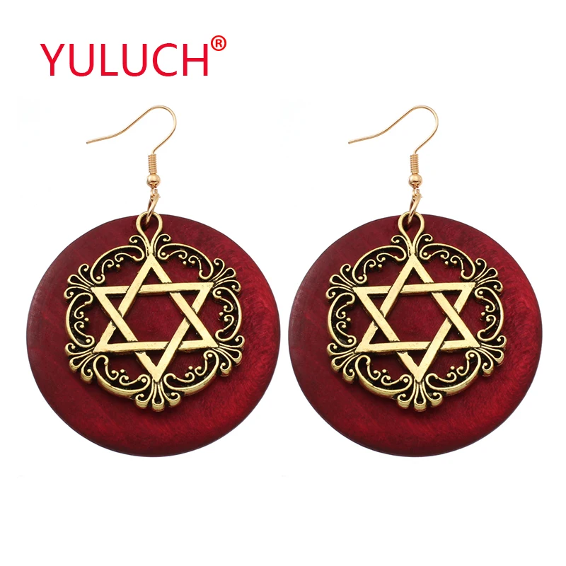 

Серьги-подвески YULUCH, из сплава, круглые, красные, с подвеской в виде Ореола, для женщин, свадебные подарки, 2019