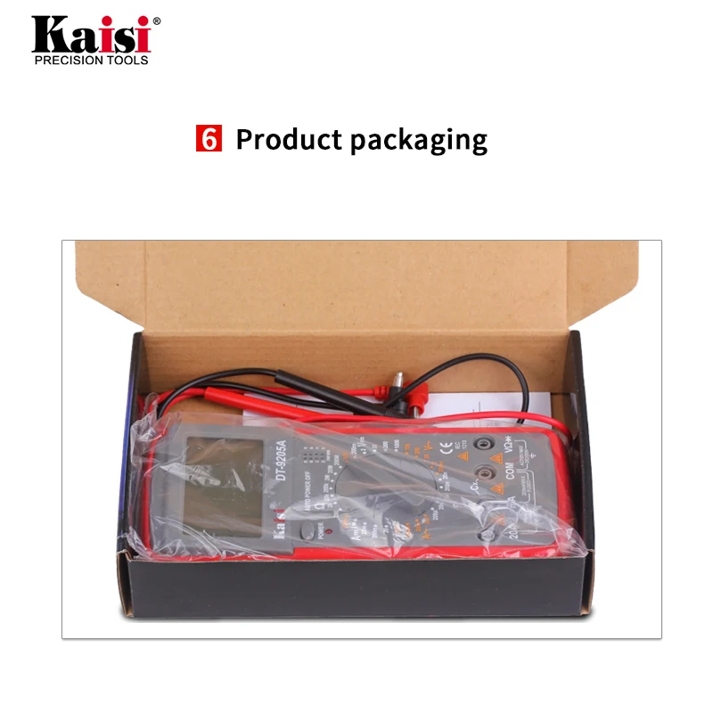 Kaisi DT-9205A Профессиональный ЖК-цифровой мультиметр электрический Ручной цифровой