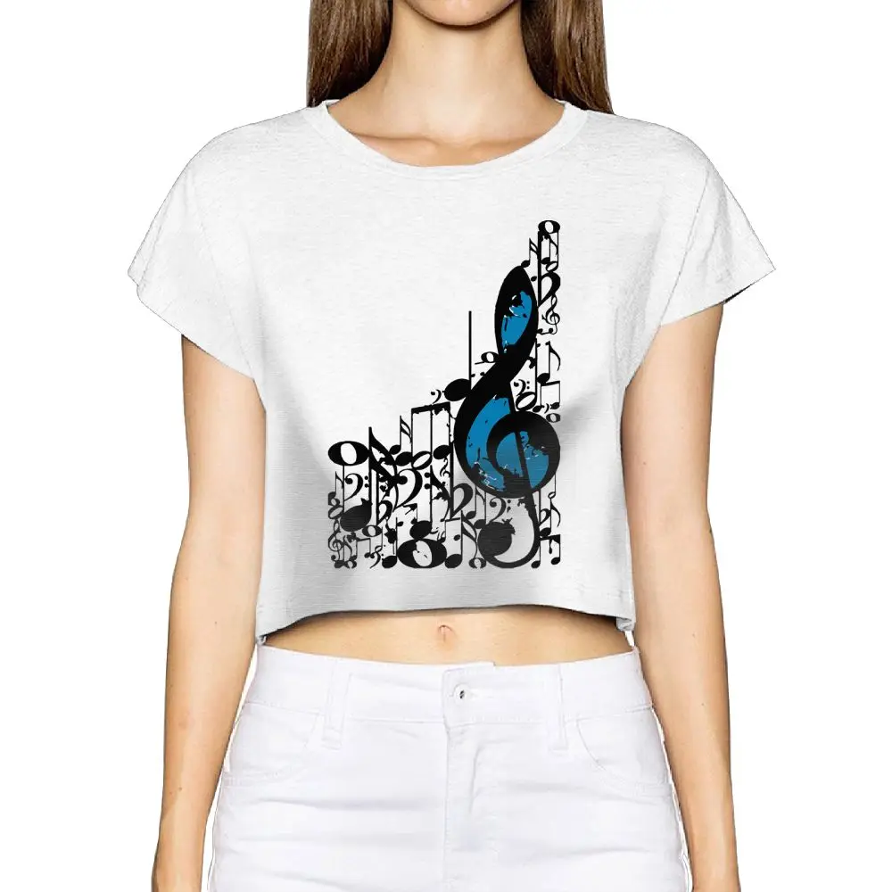 SAMCUSTOM Camisetas настоящие короткие новые i love Rock N Ролл 3D печать модная уличная футболка анархия укороченная Сексуальная футболка для женщин - Цвет: Бежевый