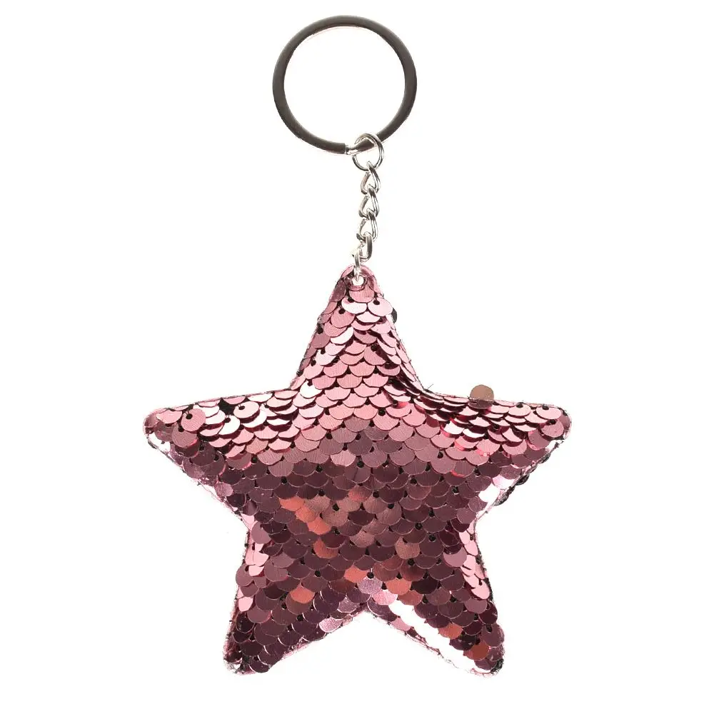 1 шт. Прекрасный пентаграмма брелок с блестками кулон светоотражающий GlossyKeyfob PU