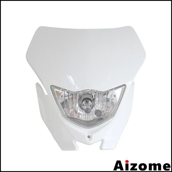 White Мотоцикл Внедорожный H4 фара для Yamaha Honda WR 450 250 YZ TTR эндуро супермото Байк мотокросс фара обтекатель - Цвет: White