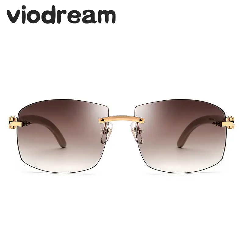 Мужские солнцезащитные очки без оправы Viodream роскошные черно белые Polaroid в стиле