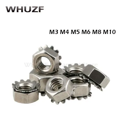

K-фиксирующая гайка M3 M4 M5 M6 M8 M10 K-type k, фиксирующая гайка, никелированные кепные гайки, зубчатая Шестигранная гайка HW031