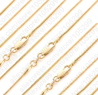 wholesale 10pcs necklace 16 30 yellow gold filled chain snake chain for pendant with lobster clasps woman jewelry gift