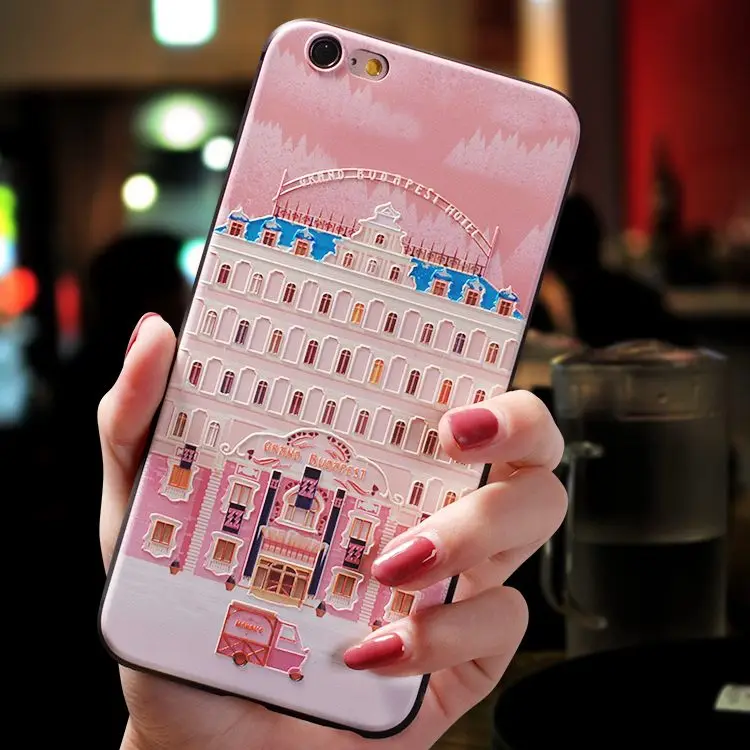 X Grand Budapest отель маленький сон розовый рельефный чехол для Iphone XS чехол для MAX XR для Iphone XS X Чехол - Цвет: 1