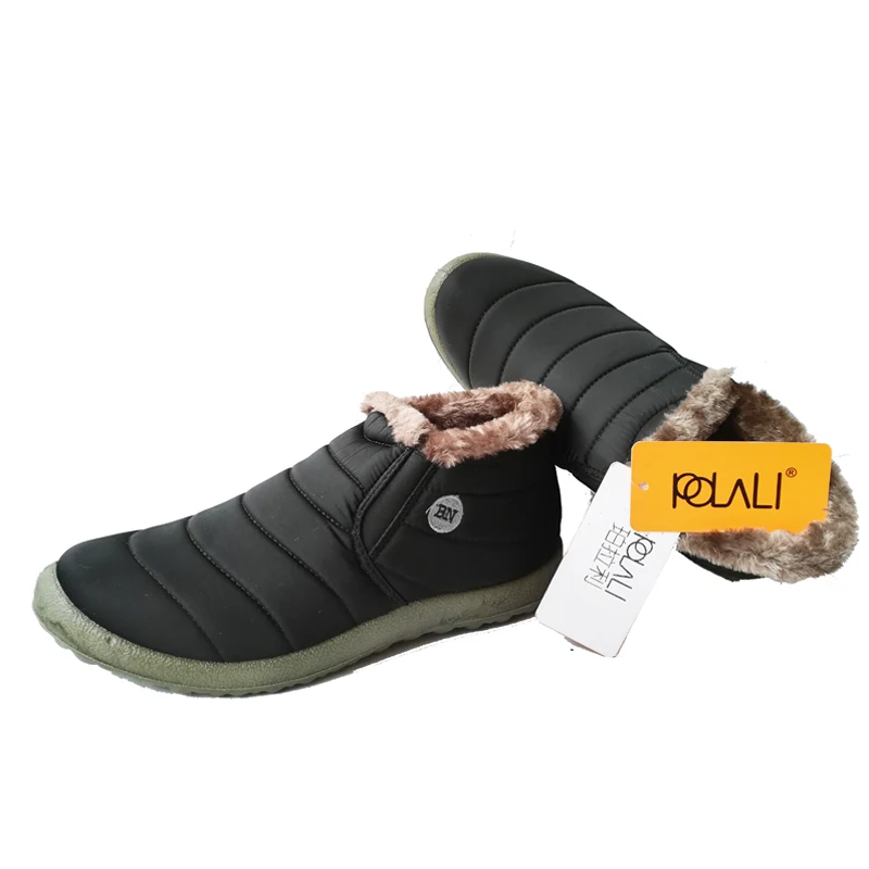 POLALI/Новинка модная мужская зимняя обувь однотонные зимние ботинки с плюшевой