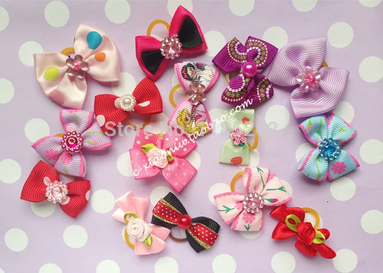 20 шт./партия 2014 новый смешанный стиль высокое качество жемчуг банты для собак