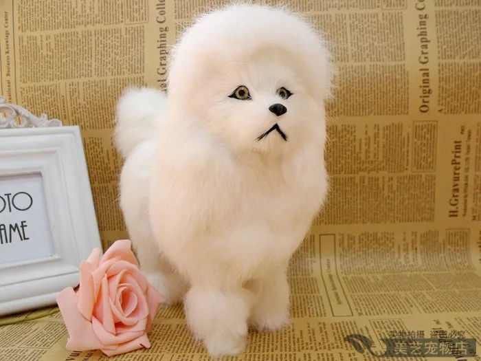 

Simulation poodle polyethylene&furs poodle model funny gift about 17cmx7cmx15cm
