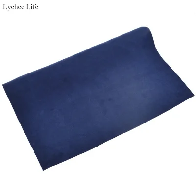 Dark blue Lychee Life A3, ручная работа, искусственный полиэстер, замша, ткань, пэчворк, ткань для шитья, для одежды, украшения дома, Aceesorries - Цвет: Dark blue