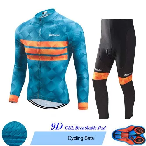 Cycling Set Phtxolue, набор для велоспорта, Мужская одежда для велоспорта, одежда для велоспорта, дышащая, анти-УФ, одежда для велоспорта, с длинным рукавом, наборы для велоспорта - Цвет: Cycling Set