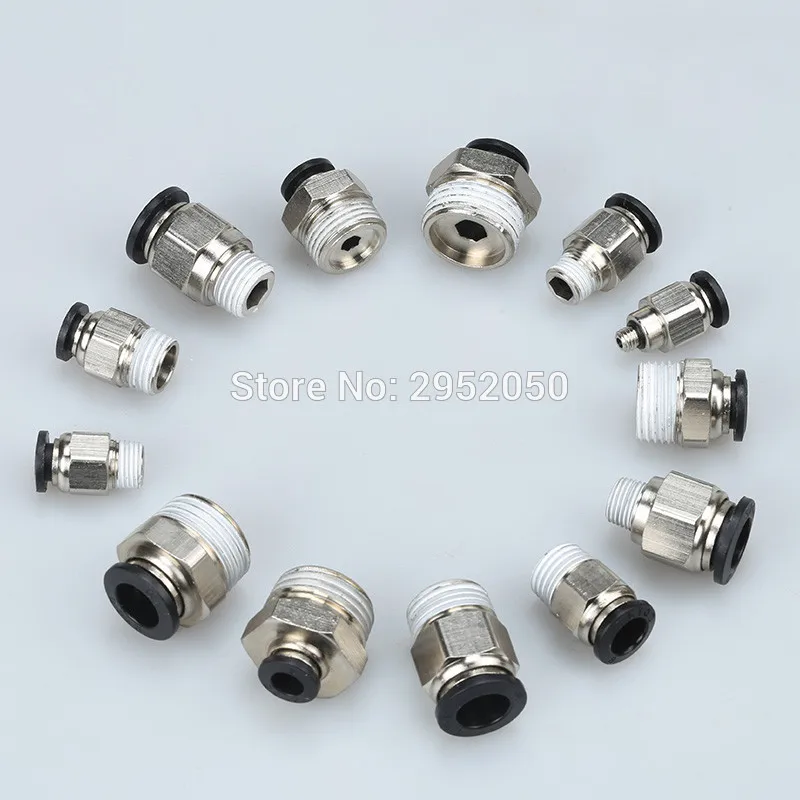 20pc Pneumatic Connectors Male Straight One-touch Fittings BSPT SNS Pnematic Parts Coupler PC8-02.Thread Size:1/4&quot.Tube Size:8mm |