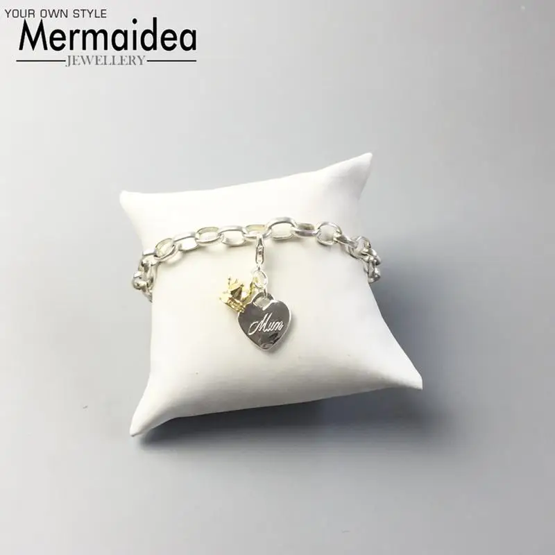 Подвеска в виде сердца с короной от MUM подвеска для всех матерей посеребренный