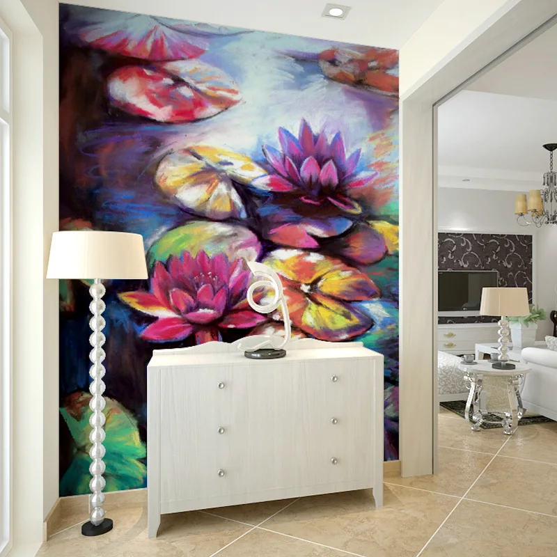 Настенная бумага beibehang абстрактные ВОДНЫЕ ЛИЛИИ индивидуальные обои по