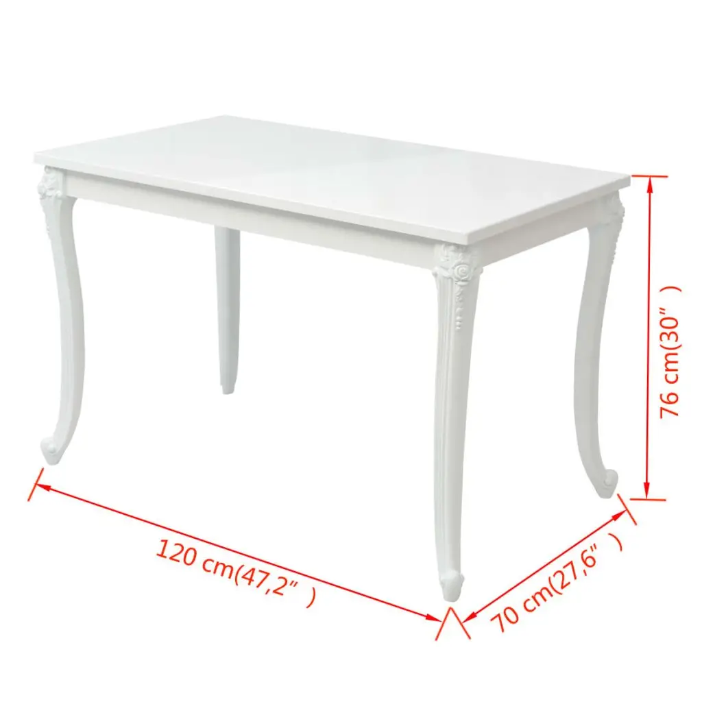 VidaXL обеденный стол 47 2 &quotх 27 6&quot х 30 &quotHigh Gloss White|dining table|table diningdining table gloss |