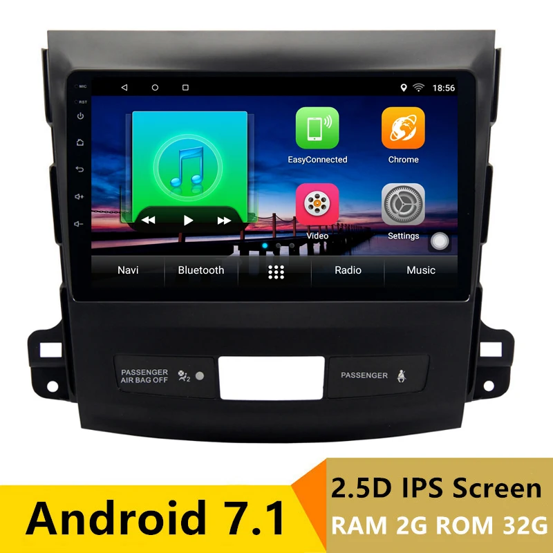 9 &quot2 + 32 г 2.5D ips Android 7 1 DVD мультимедиа плеер gps для Mitsubishi Outlander 2006 2012/peugeot 4007 радио