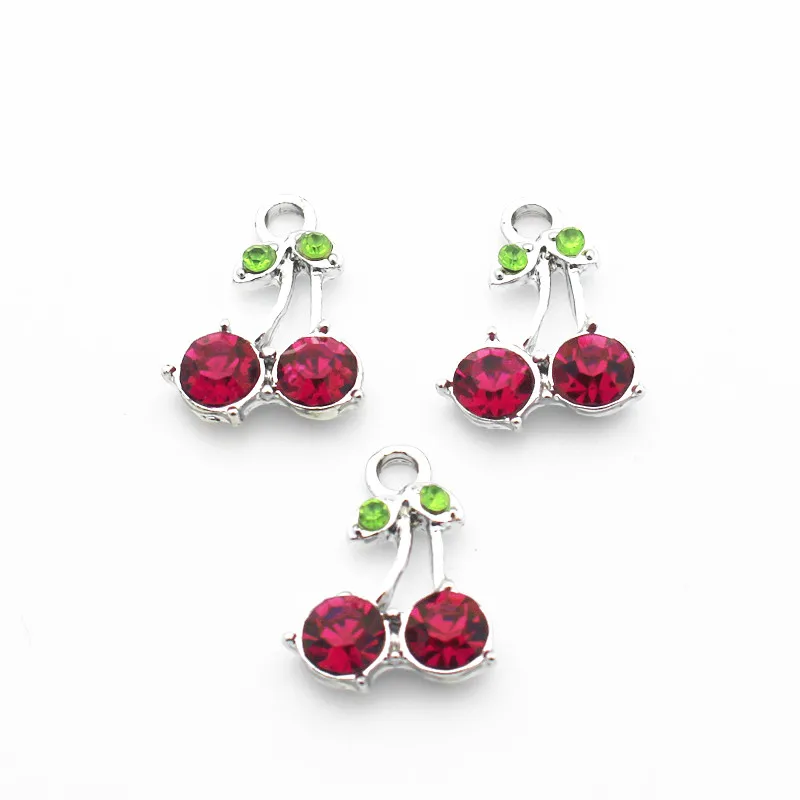 Новое поступление 20 шт./лот металлические серебристые вишневые стразы фрукты