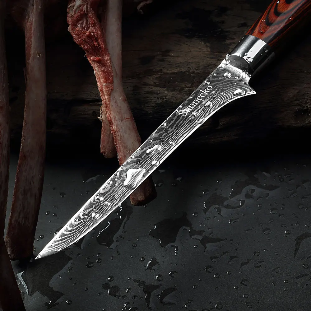 SUNNECKO 6 дюймовый нож для обвалки кухонные ножи японский VG10 Дамасская углеродистая