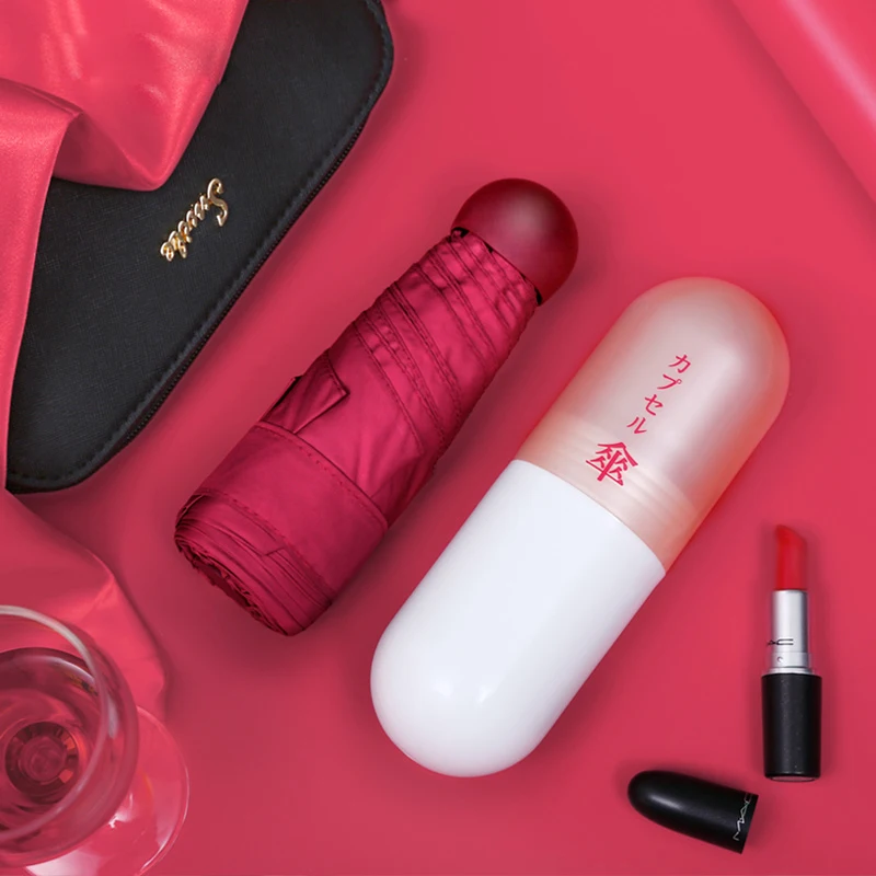 Новые сверхлегкие женские забавные капсульные маленькие зонтики с защитой от