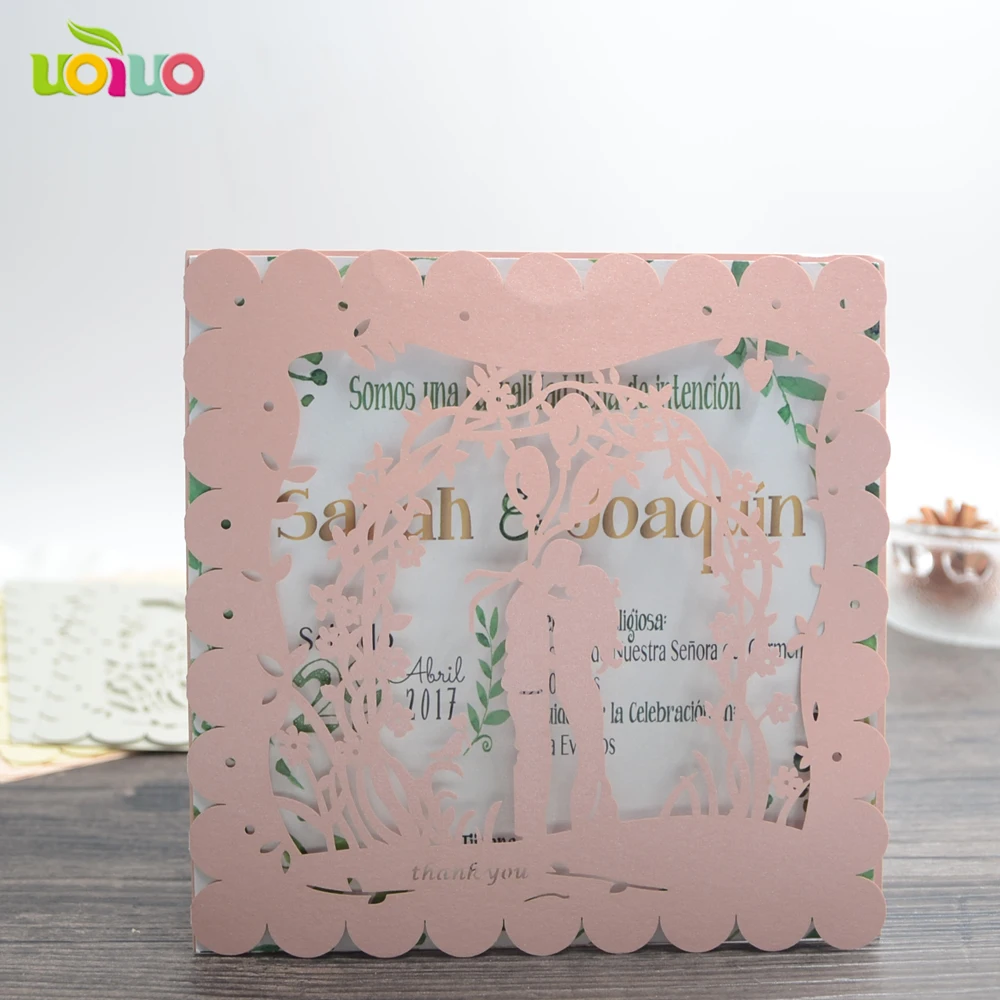 Бесплатная доставка 50 комплектов свадебные пригласительные открытки для