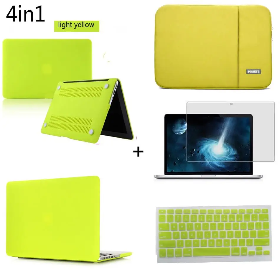 Жесткий матовый чехол POSEIT 4 в 1 сумка для ноутбука клавиатуры с ЖК экраном Apple Macbook