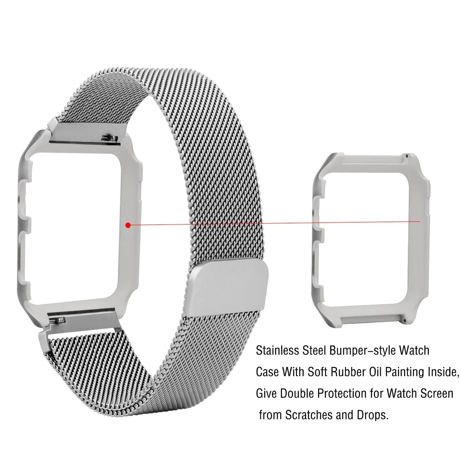 Миланский Браслет ремешок+ Защитный чехол для apple watch 4 44/40 мм для женщин/мужские часы, аксессуары для наручных часов iwatch серии, версия 1, 2, 3, ремешок 42/38 мм