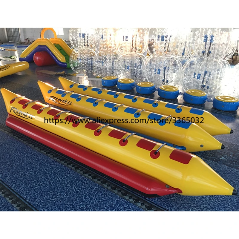 Дешевые цены аквапарк спортивные игры игрушки Fly Fish Tube надувная Банановая
