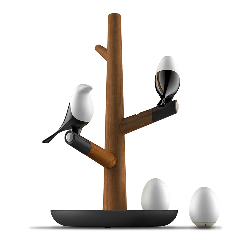 2 birds 2 eggs GZMJ китайский стиль Lucky Bird светодиодный ночник настольная лампа деревянная основа интеллектуальный датчик движения светильник для гостиной спальни Настольный светильник - Цвет абажура: 2 birds 2 eggs