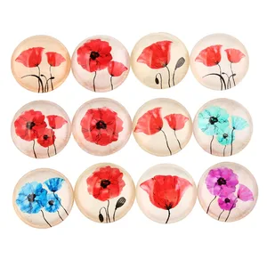 Onwear 50 шт., рисунок макового цветка, фотография, круглые фотообои 8 мм, 10 мм, 12 мм, 16 мм, 20 мм, 25 мм, фурнитура для изготовления ювелирных изделий своими руками