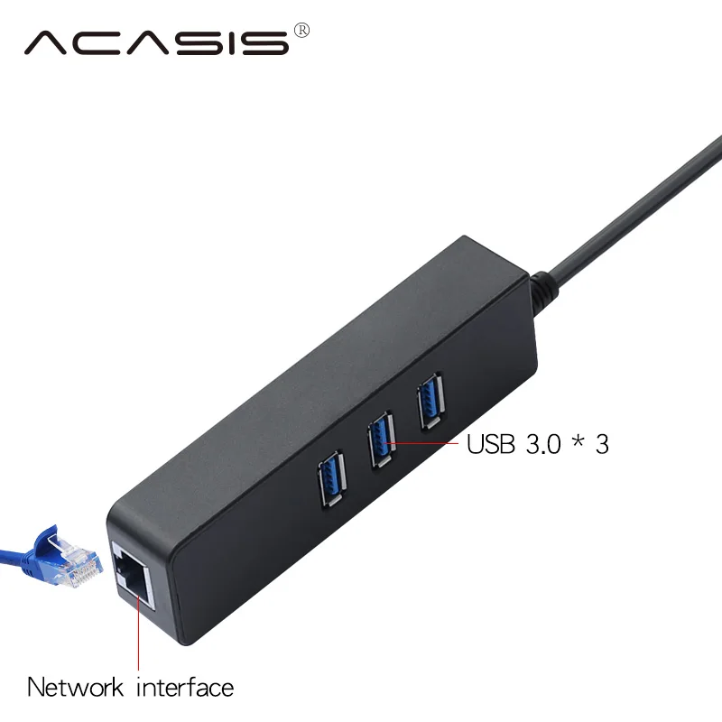 Acasis концентратор USB 3.0 + 1000 Мбит Gigabit Ethernet адаптер к RJ45 LAN сетевой карты USB3.0